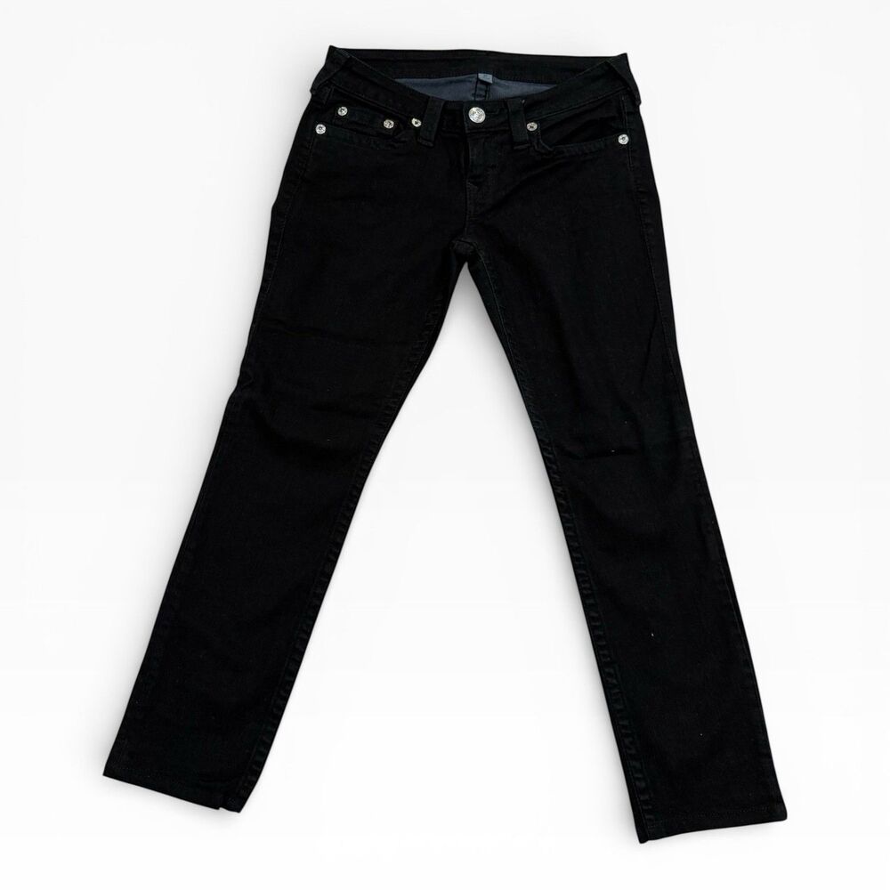 TRUE RELIGION Women's Black Crystal Skinny Premium SUPER VIXEN Jeans Size 27